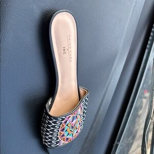 Trina Turk Black Mules with Colorful Accents